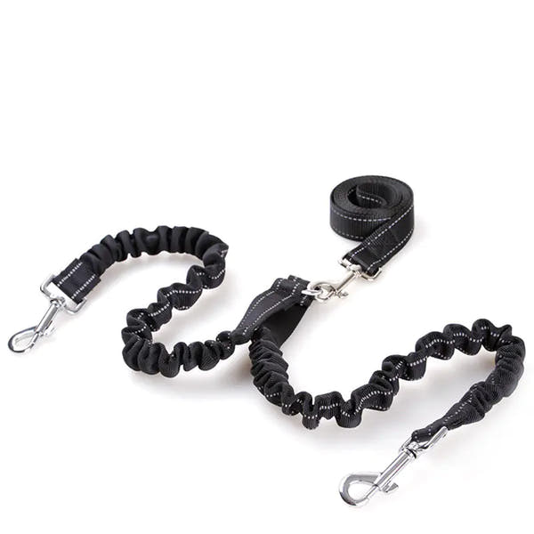 Double Headed Retractable Dog Leash with Pull Rope